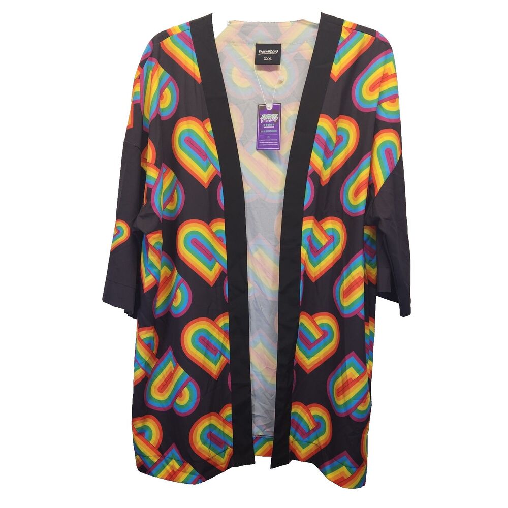 NEW FreshHoods Open Front Rainbow Kimono XXXL